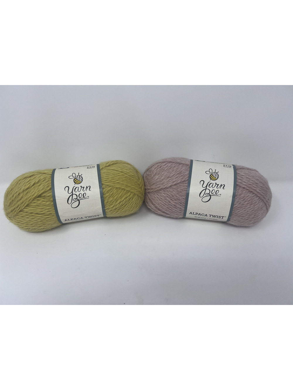 Yarn Bee Alpaca Twist Yarn Skeins - Mustard Yellow and Dusty Rose
